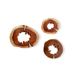 Ensemble de 3 Miroirs AKIS en acacia et métal