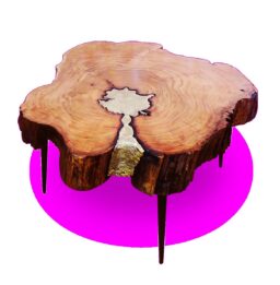 Table basse AKIS en acacia et métal