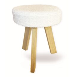 Tabouret BRUT en chêne avec assise MIRABELLE