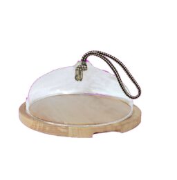 Cloche à fromage Dome en verre soufflé bouche et corde en chanvre