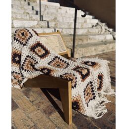 Plaid XL NANDA en crochet main 140x265