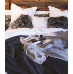 Coussin Tibet en agneau du Tibet et dos lin